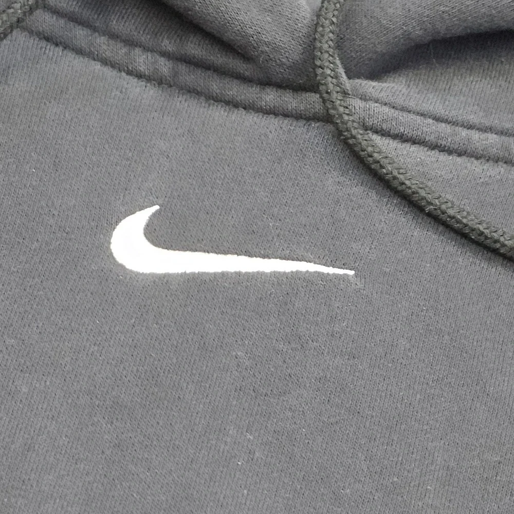 Nike Hoodie Women L Black Oversized Center Swoosh Fleece Baggy 90s Hoops